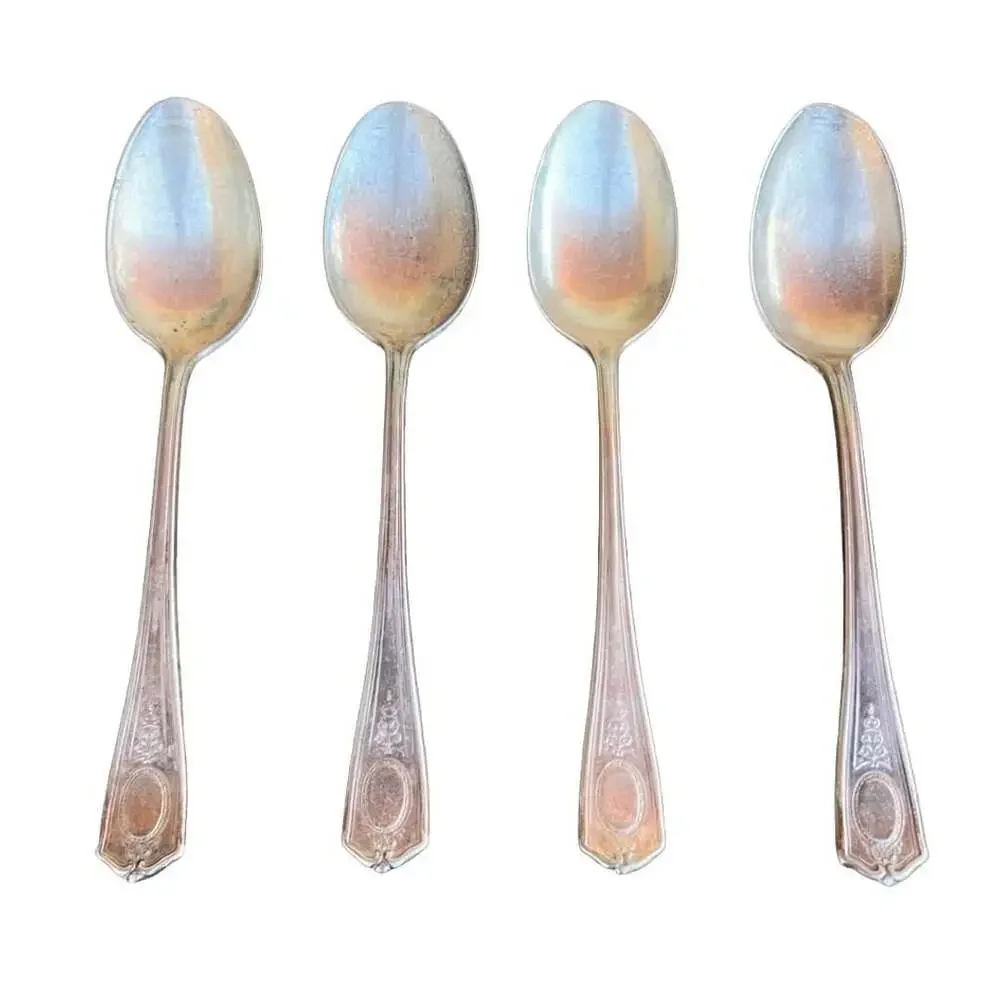 Vintage Set of 4 Oneida Community Silver Triple Plus Silverplate Spoons 7”